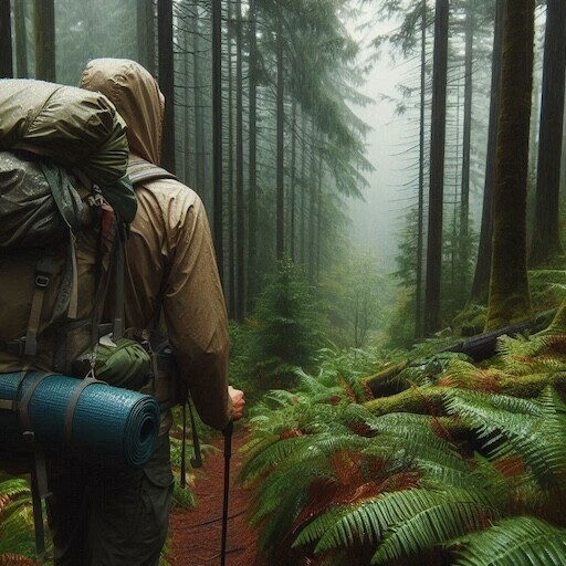 Hiker using Trekking Poles